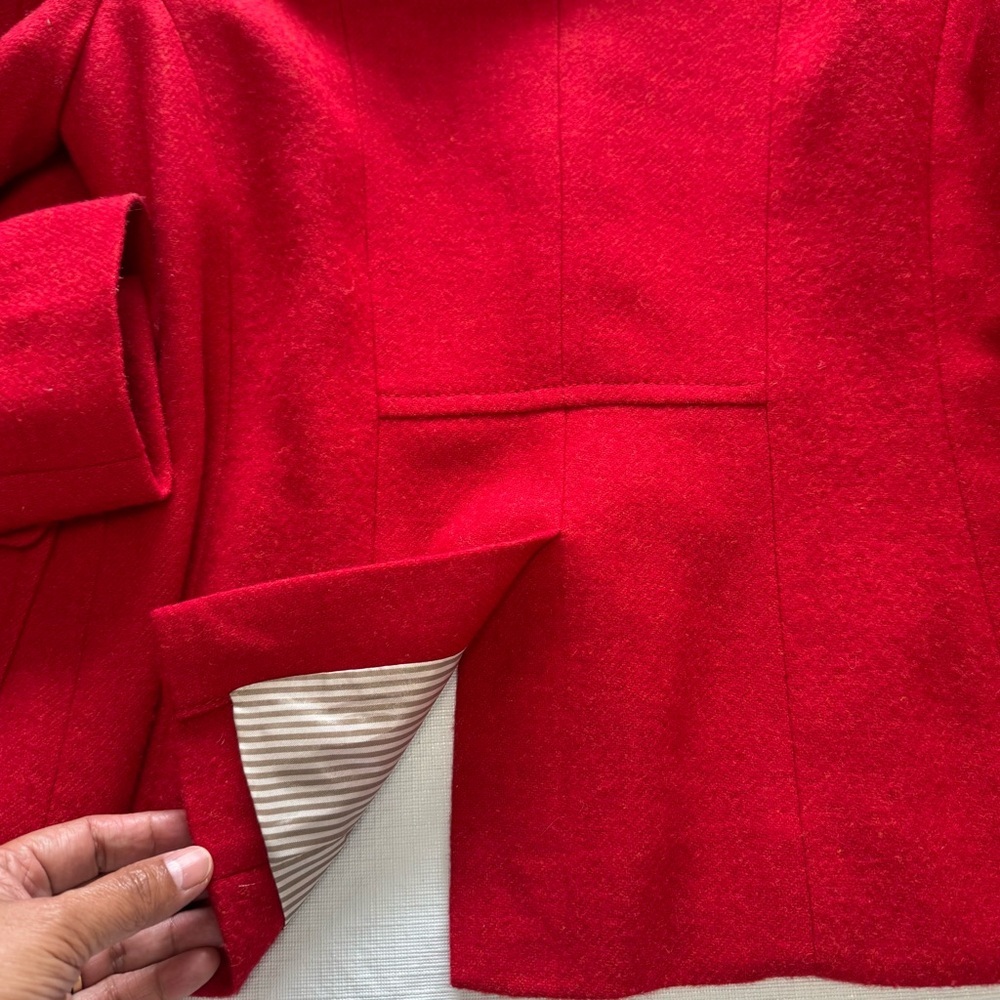 Talbots Vibrant Red Wool Blazer - Picture 7 of 10
